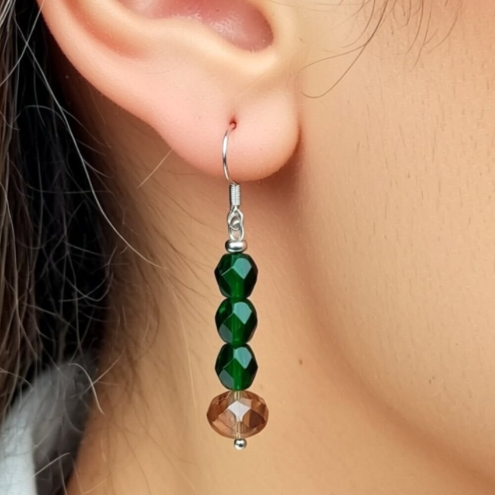 Swarovski Crystal Beaded Dangle Earrings NWT